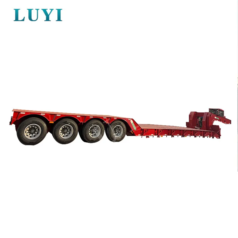 120 Tuj 4 Axles Lowbed Lowboy Semi Truck Trailer