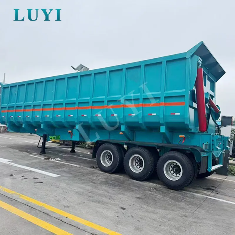 3- qag 60-Ton Blue Sab-tipping Pob Tseg Semi-trailer