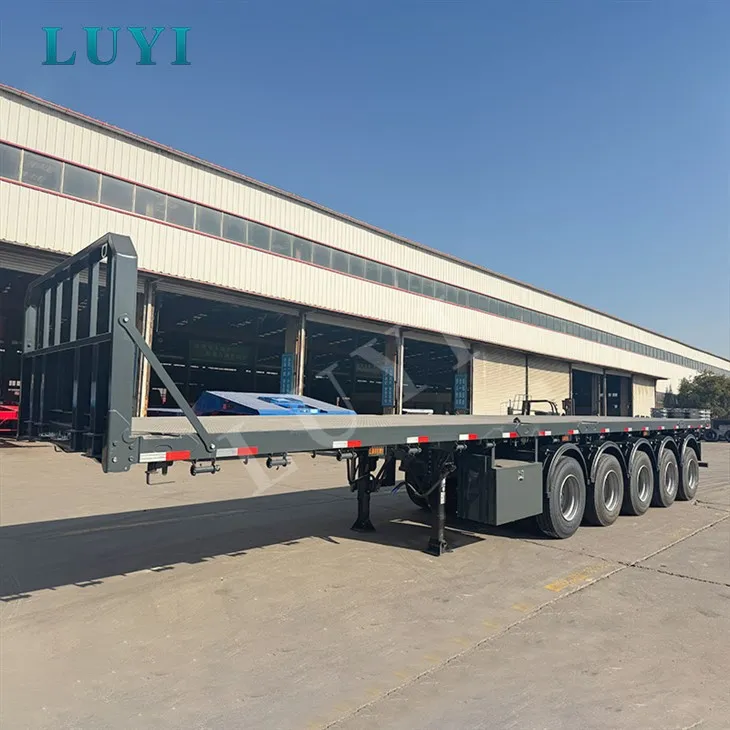 5 Axis Flatbed Semi-trailer Nrog 40 Tuj Payload Rau Thawv Thauj