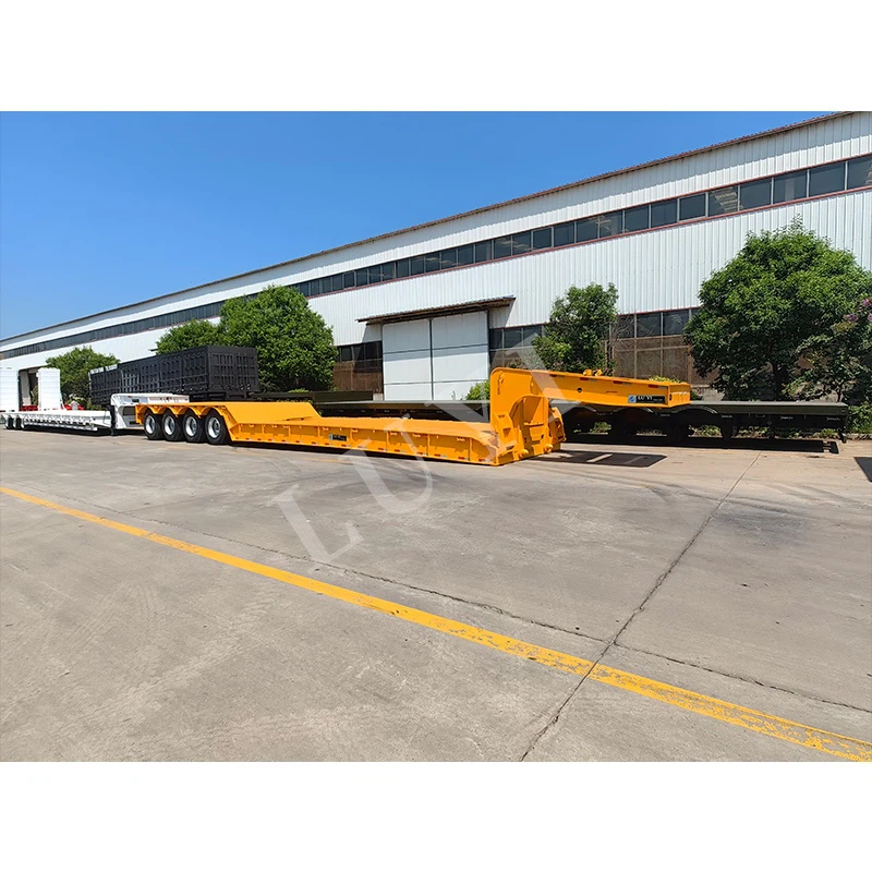 4 Qag Tshem Tawm Gooseneck Lowbed Semi Trailer