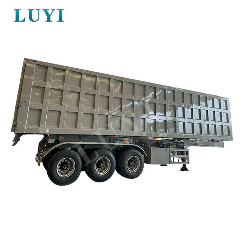 4 Axle Hydraulic Grain Dumping Rear End Pob Tseg Tipper Semi Truck Trailer Rau Tsheb