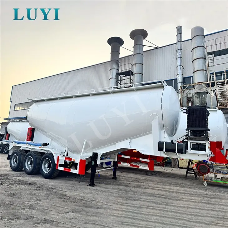 45-tuj Semi-trailer Nrog Cua Compressor Rau Qhuav Powder Tanks