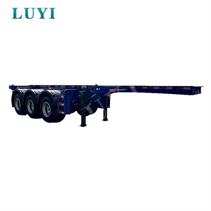 Tri Axle 40ft Container Flatbed Semi Trailer factory Tri Axle 40ft Container Flatbed Semi Trailer factory